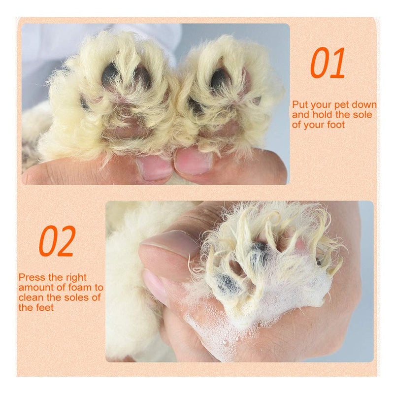 Zerodis Paw Cleaner, Pet Foot Foam Waterless Pet Shampoo with Silicone Brush for Dogs Cats Feet - BeesActive Australia