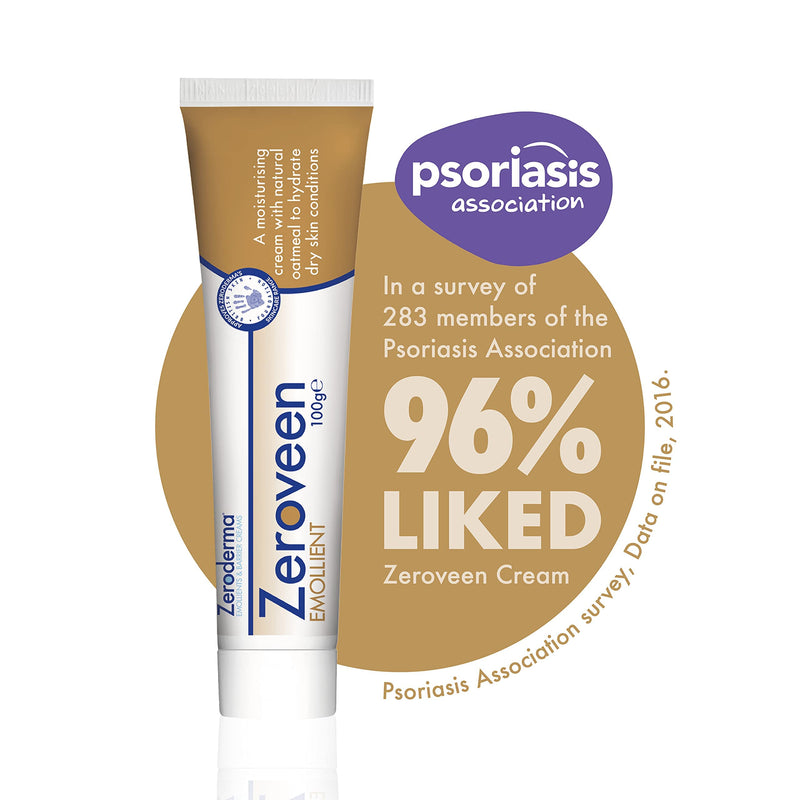 Zeroderma Zeroveen Emollient 100g - 2In1 Moisturising Cram And Wash With Natural Oatmeal 100 g (Pack of 1) - BeesActive Australia