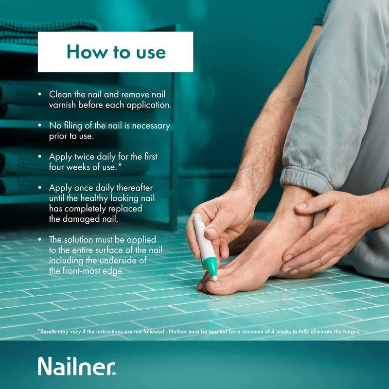 Nailner Fungal Nail Treatment Pen 4 ml - Extra Strong Anti Fungal Nail Treatment for Toenails - 2 in 1 Treat & Prevent Toe Nail Fungus - Antifungal Nail Infection - Clinically Tested & Fast Results Single - BeesActive Australia
