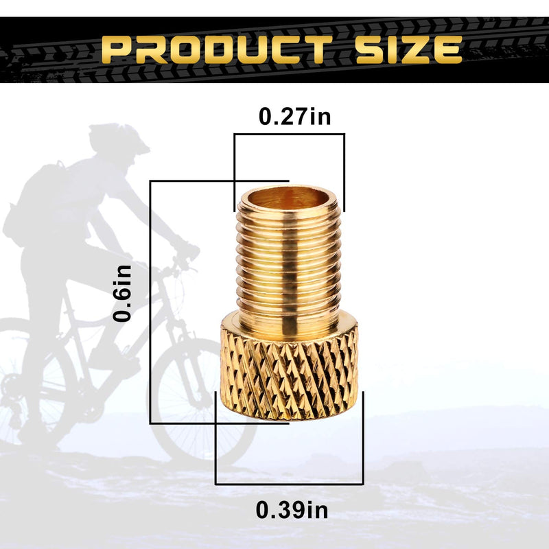 Bike Presta Valve Adapter Brass Material Bike Tire Inflatable Connector-Convert Presta to Schrader, French/UK to US-Bicycle Tire Inflate Adaptor Fit MTB, Mountain Bike, Road Bike, Bicycles (5 Pack) Grid Design - BeesActive Australia