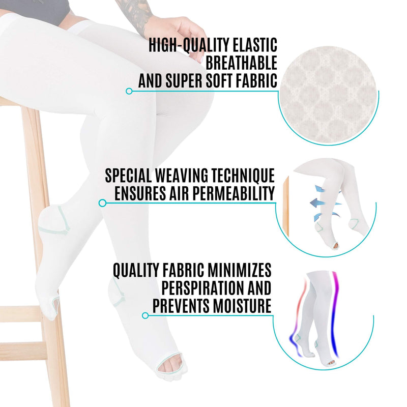 invera Anti Embolism Compression Stockings, Thigh High Unisex Ted Hose Socks 15-20 mmHg Moderate Level 2XL (Pack of 2) - BeesActive Australia