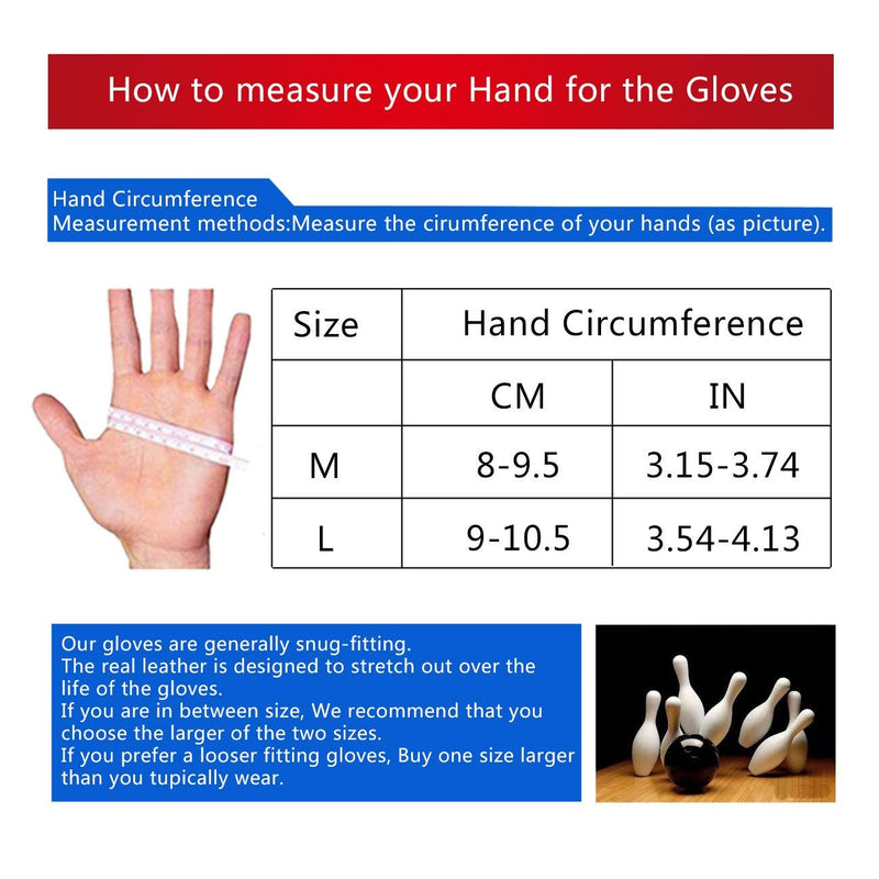 Professional Anti-Skid Bowling Gloves Comfortable Bowling Accessories Semi-Finger Instruments Sports Gloves Mittens for Bowling Black Red Medium - BeesActive Australia