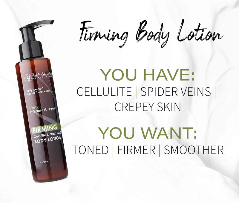 99% Natural & Organic Firming Body Lotion for Cellulite, Crepey Skin, Spider Veins, Varicose Veins. Firming Herbal Extracts Tighten & Firm Loose, Sagging Skin for Smooth Texture & Less Visible Veins 4 Fl Oz (Pack of 1) - BeesActive Australia