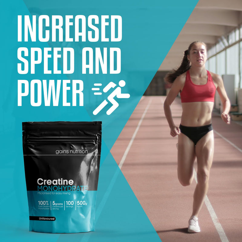 Creatine Monohydrate Powder, 500g, 100 Servings, Unflavoured 500 grams - BeesActive Australia