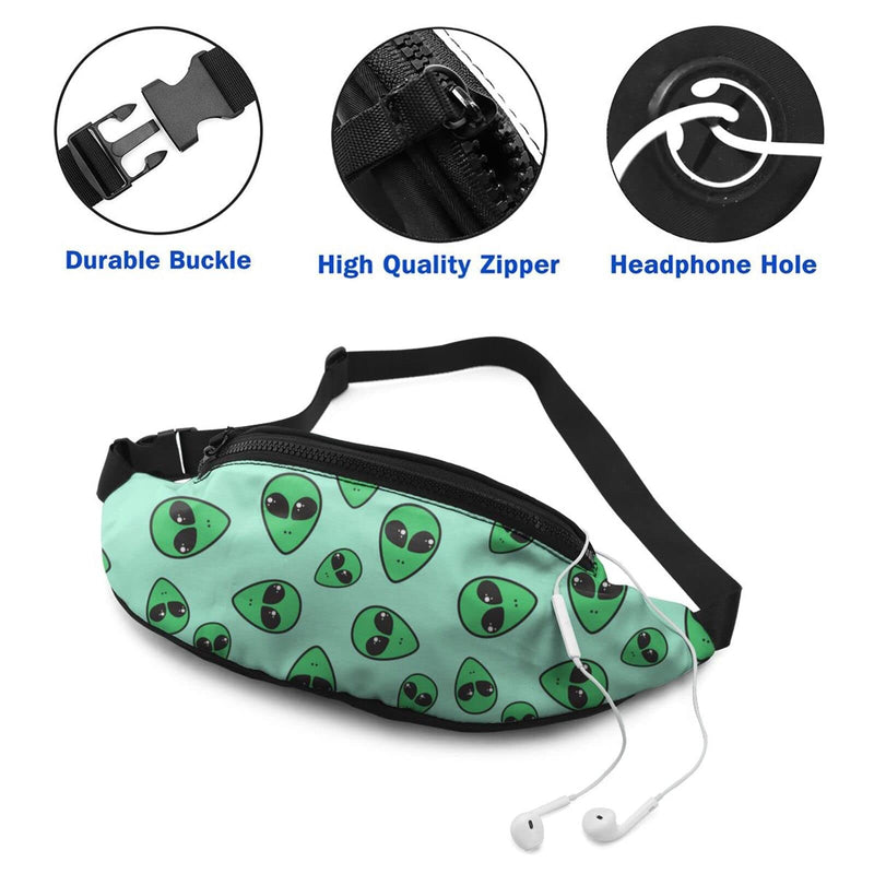 Alien Fanny Pack For Men Women,With Adjustable Zipper Lightweight Strap Waist Pack For Casual Running Hiking Alien - BeesActive Australia