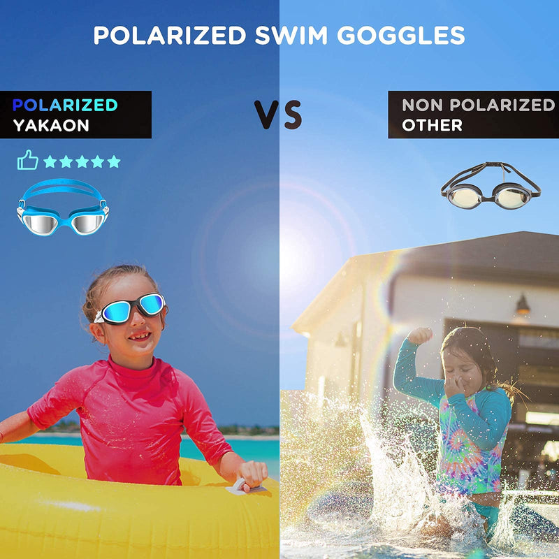 Kids Swim Goggles, YAKAON Polarized Swimming Goggles for Girls and Boys, Anti-Fog UV Protection Swim Goggles for Kids with Protective Bag (Age 6-14) - BeesActive Australia