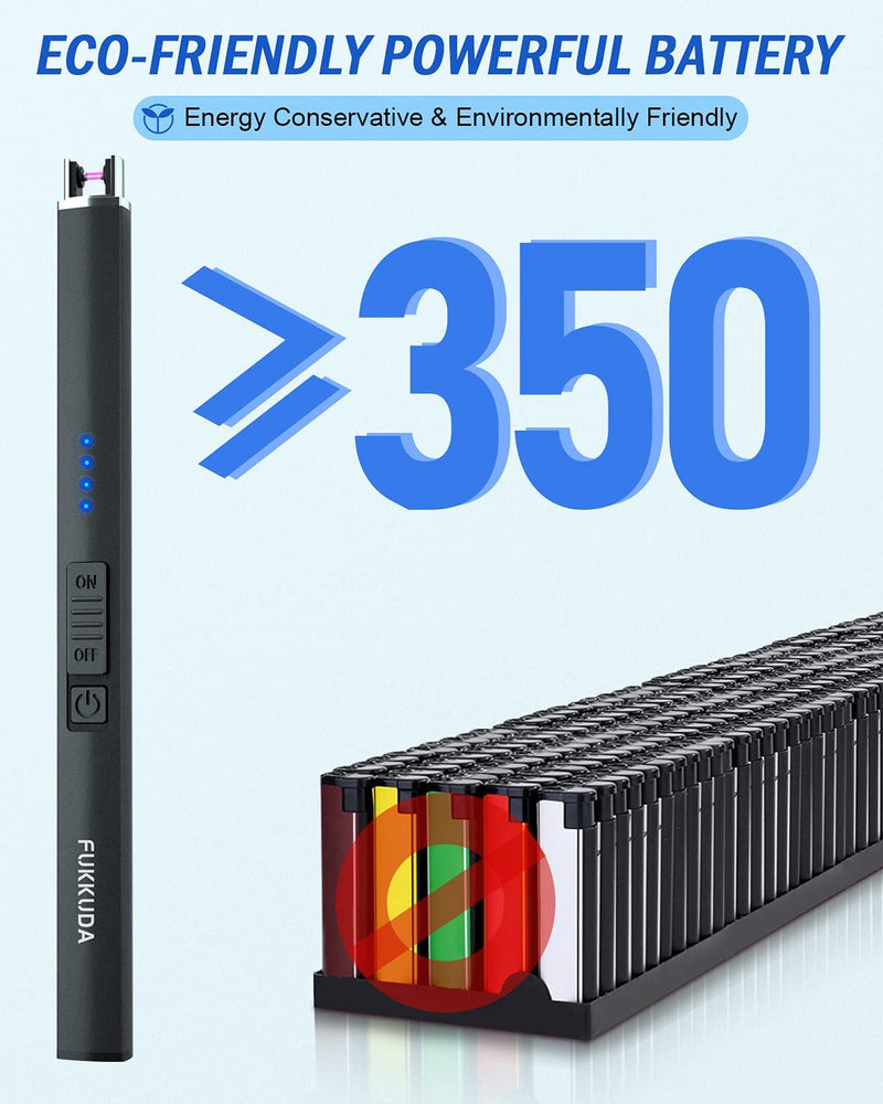 Electric Candle Lighter Plasma Arc Lighters Windproof & Flameless with USB Rechargeable Battery Double Safety Switch (Obisidian Black) Obsidian Black - BeesActive Australia