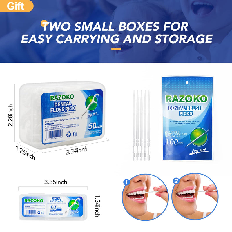 Dental Floss Picks High Toughness Toothpicks Sticks 250pcs with Portable Cases and 100pcs BrushPicks Interdental Toothpicks Perfect for Family,Hotel,Travel 250 Count (Pack of 1) - BeesActive Australia