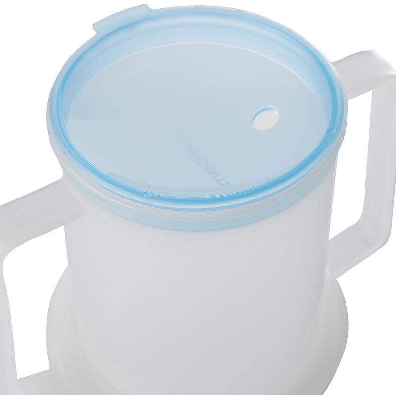TWIN PACK MEDISURE ANTI-SPLASH ELDERLY OAP DURABLE REUSEABLE WIDE BASE LARGE HANDLES 300ML ADULT DRINKING CUP MUG - BeesActive Australia