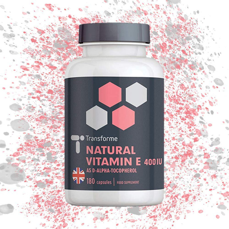 Transforme Vitamin E Capsules 400iu Natural Source, 180 Softgels, Natural Liquid D-Alpha Tocopherol, Higher Absorption Than Tablets, 6 Month Supply - BeesActive Australia