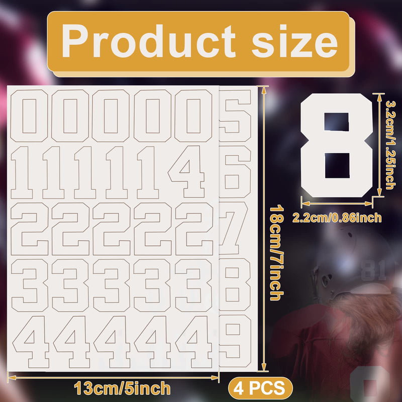 102 Pcs Baseball Helmet Numbers Sticker 1.25 Inch Vinyl White Sports Helmet Numbers Decals Self Adhesive Hockey Helmet Stickers for Baseball, Hockey, Football, Lacrosse, Batting - BeesActive Australia