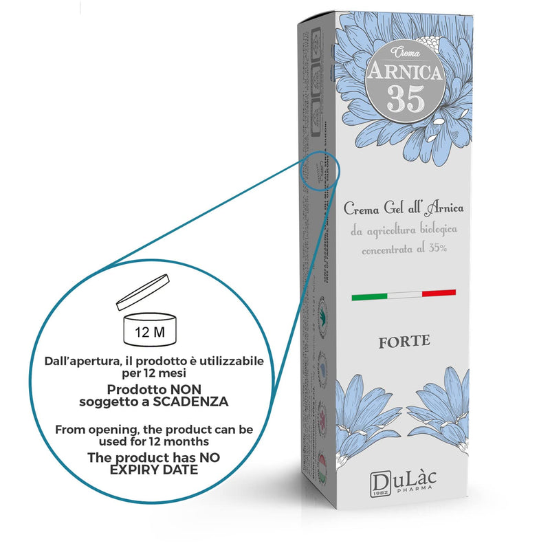 Dulàc Natural Arnica Gel Cream Extra Strong 2.53 Fl Oz with 35% Organic Arnica Montana Extracts for Joint and Muscle Relief, Made in Italy Arnica Bruise Cream Extra Strength, Cool Effect 2.53 Fl Oz (Pack of 1) - BeesActive Australia