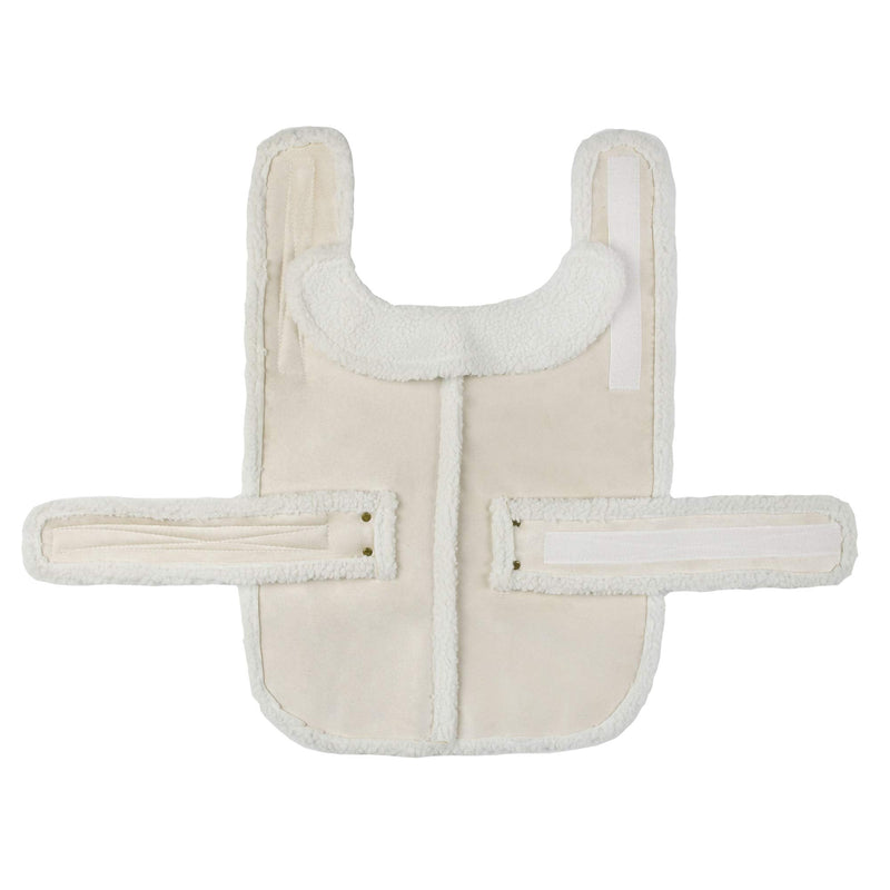 Dog Jacket Berber Fleece Winter Pet Coat Windproof Warm Dog Sweater Thick Apparelf in Beige White Color Used for Medium Large Dogs Small - BeesActive Australia