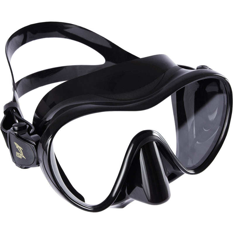 [AUSTRALIA] - IST MP110 Frameless Dive Mask, Single Panoramic Shatterproof Lens for Scuba Diving & Snorkeling Black Silicone 