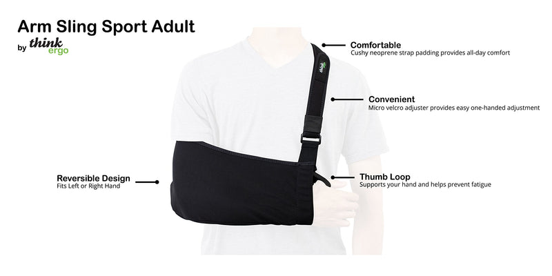 Think Ergo Arm Sling Sport Adult - Lightweight, Comfortable Medical Sling Arm, Shoulder & Rotator Cuff Support - BeesActive Australia