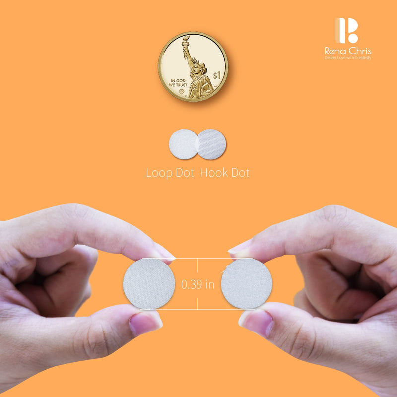 Self Adhesive Dots, Strong Adhesive 1500pcs(750Pairs) 0.39" Diameter Sticky Back Coins Nylon Coins, Hook & Loop Dots with Waterproof Sticky Glue Coins Tapes, Very Suitable for Classroom, Office, Home 0.39"-1500 White - BeesActive Australia