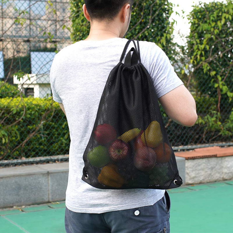 Heavy Duty Mesh Drawstring Bag, Sport Equipment Storage Bag for Beach, Swimming 1 Pack - BeesActive Australia