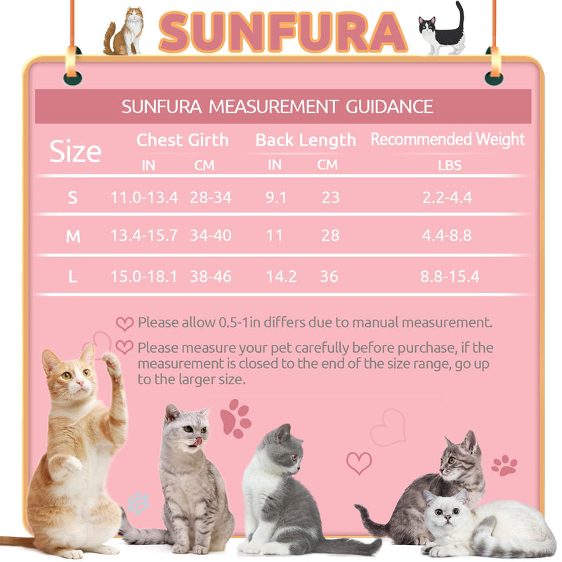 SUNFURA Cat Recovery Suit, Kitten Surgical Full Bodysuit for Abdominal Wound Protector Anti Licking After Surgery, Professional Bandages Cone E-Collar Alternative for Small Male & Female Pets S Sheep - BeesActive Australia