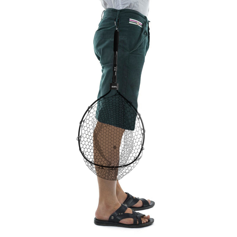 [AUSTRALIA] - PLUSINNO Fly Fishing Net, Bass Trout Landing Net, Folding Fishing Nets Fresh Water, Safe Fish Catching or Releasing 16" x 13" Hoop Size 