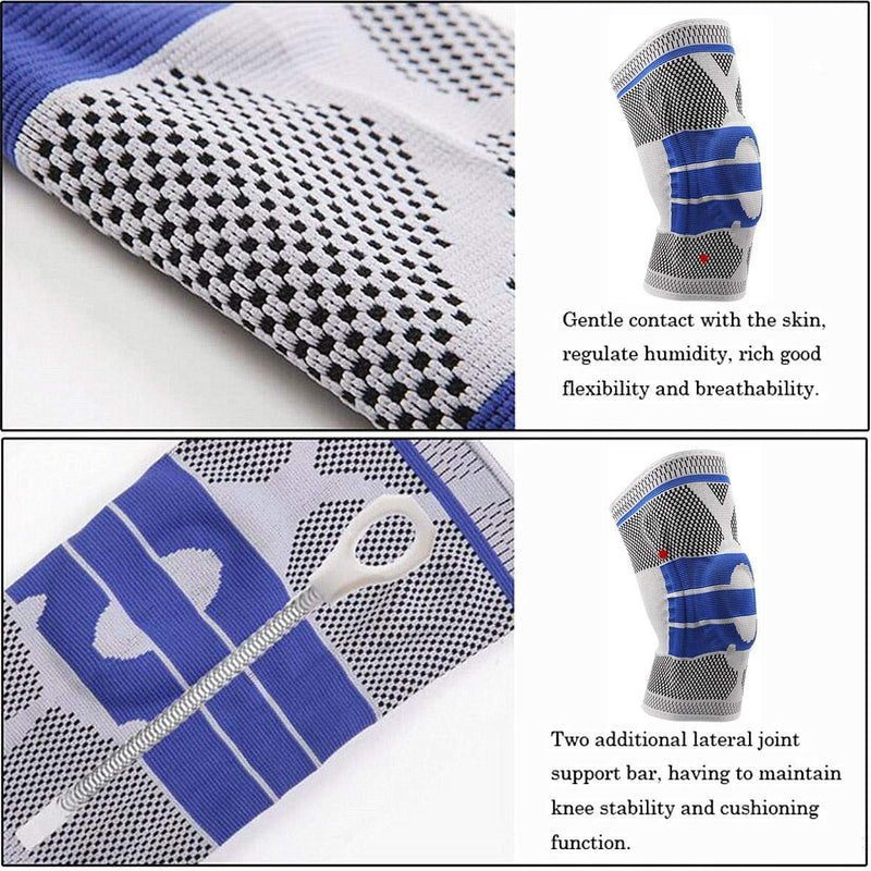Ultra Knee Elite Knee Compression Sleeve, Knee Braces for Knee Pain Wraps Patella Stabilizer with Silicone Gel Spring Support, Hinged Kneepads Protector for Meniscus Tear Arthritis Men Women Old (classic) L (Pack of 2) - BeesActive Australia