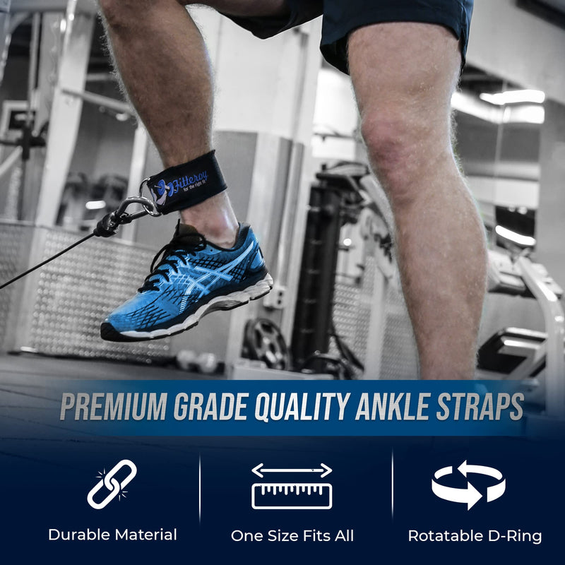 Gym Ankle Strap for Cable Machine - Exercise and Fitness Strap with Neoprene Padding Attachments for LAT Pull Down Machine, Cable Home Gym and Resistance Bands - BeesActive Australia