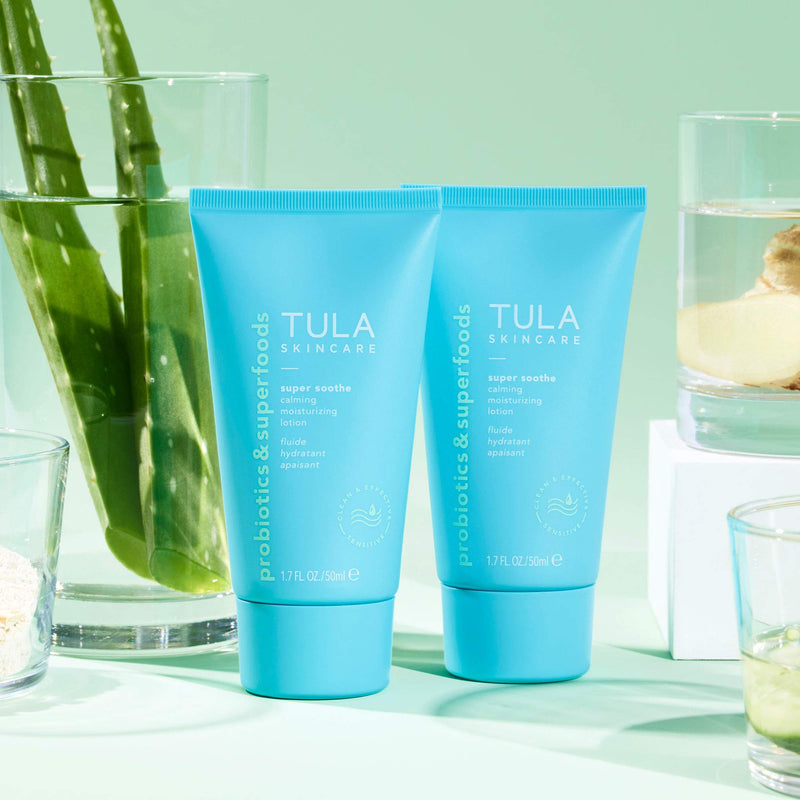 TULA Skin Care Super Soothe Calming Moisturizing Lotion | Calming, Hydrating, & Non-Irritating for Sensitive Skin with Colloidal Oatmeal, Cucumber & Ginger | 1.7 fl. oz. - BeesActive Australia
