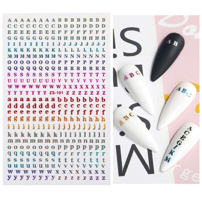 8 Sheets Letter Nail Art Stickers 3D Nail Self-adhesive Decals Design Alphabet Nail Art Foil Accessories Glitter English letters DIY Gold Nail Stickers for Woman Manicure Tip Fashion Nail Decoration - BeesActive Australia