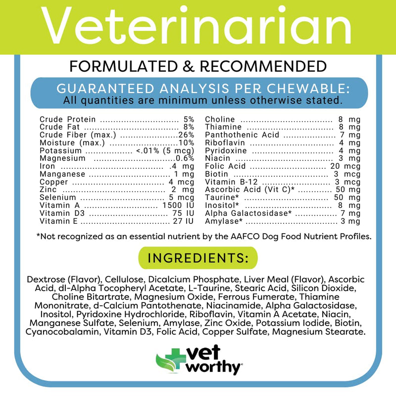 Vet Worthy Senior Multivitamin Chewable for Dogs - Antioxidants and Nutritional Support - Daily Support - Essential Vitamins, Minerals, & Enzymes- Liver Flavor Chewable for Dogs - 60 Tablets - BeesActive Australia