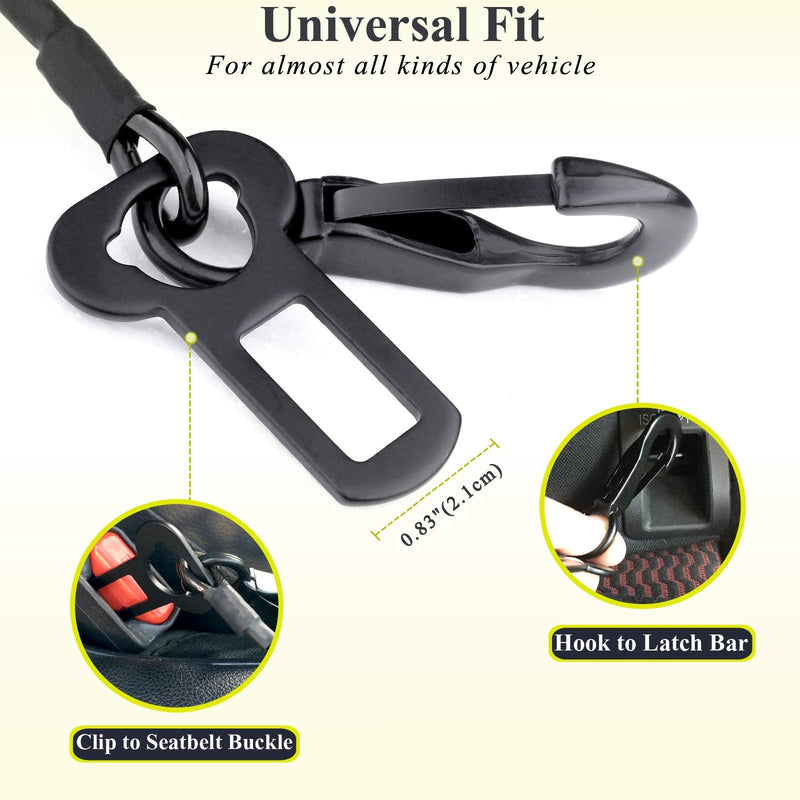 Vivaglory Chew-Proof Dog Seat Belt, New 2-in-1 Multi-Functional Waterproof Dog Safety Belt, Heavy Duty Steel Rope Pet Car Seat Belt with 5 Sizes for Small to X-Large Dogs (16"/22"/28"/33"/37") 33 Inch Black - BeesActive Australia