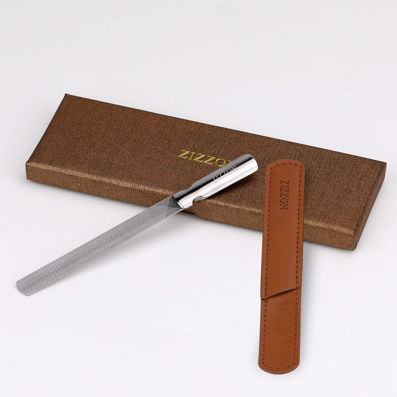 ZIZZON Professional Stainless Steel Nail Files Double Sided for Women and Men, Heavy Duty Reusable Manicure Filer for Natural Nails, Great for Home Salon or Travel Use - BeesActive Australia