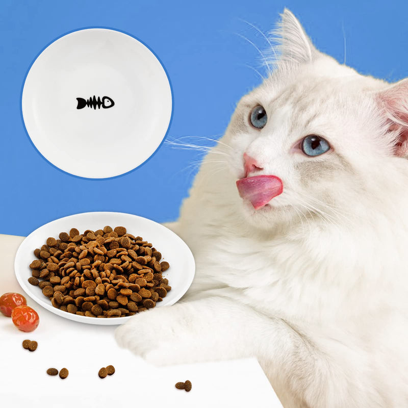 Peppapet Ceramic Cat Food Plates: Cat Wet Food Bowls/Whisker Fatigue Cat Dishes & Shallow Bowls for Kittens and Small Animals - BeesActive Australia
