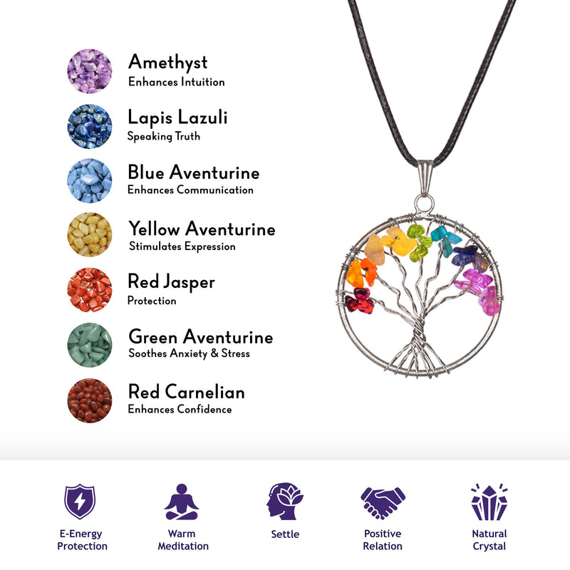 ABHISUBYA Seven Chakra Crystal Tree - Crystal Gifts - Chakra Tree - Gemstone Tree - Crystal Tree of Life - Bonsai Tree - Meditation Accessories - House Warming Gifts New Home - Feng Shui - Money Tree Seven Chakra Tree of Life - BeesActive Australia
