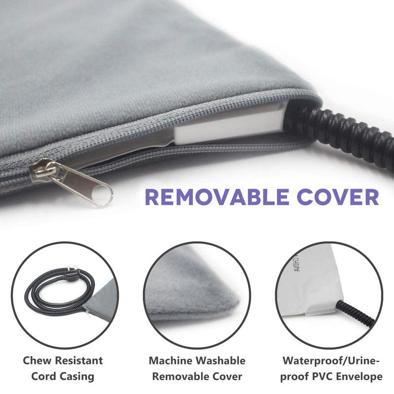 Pet Heating Pad for Cat Dog,Soft Electric Blanket Auto Temperature Control Waterproof Indoor,House Heater Animal Bed Warmer Heated Floor Mat,Whelping Supply for Pregnant New Born Pet M:17.7''x15.8'' Gray - BeesActive Australia
