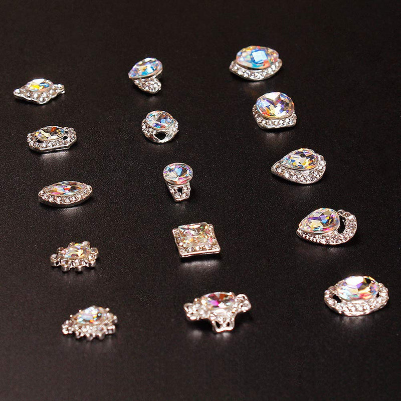 60Pcs 3D Luxury Clear Shining Diamond Rhinestone Alloy Nail Art Decorations Charming Fashionable DIY Distinctive Nail Art Work - BeesActive Australia