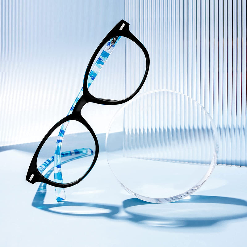 EFE Womens Mens Reading Glasses 5 Pack - Classic Magnifying Glasses with Spring Hinges for One Power Readers(Blue, 1.0) 5 Pack Blue 1.0 x - BeesActive Australia