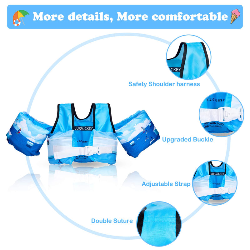 Kids Swim Vest, Jurmikey Toddler Swim Vest Jacket for 30-66 Pounds Boys & Girls, Puddle/Life Floaties for Infant from 2,3,4,5, 6, 7 Years Old, Childrens Training Jumper for Beach Swimming/Pool/Sea - BeesActive Australia