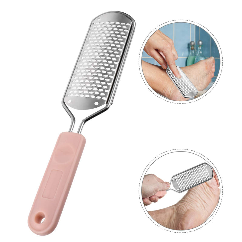 DOITOOL 1Pc Foot Scraper for Feet Dead Skin Remover Foot Rasp Callus Remover Stainless Steel Callus File for Feet (Pink) Pink - BeesActive Australia