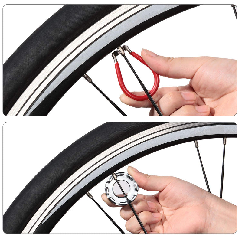 Mudder 5 Pieces Bicycle Spoke Wrench Bike Spoke Tool with 1 Piece Tire Lever Bike Rim Correct Kit Cycling Pocket Tools for Bike Repair, Totally 6 Pieces Spoke Tool Kit - BeesActive Australia