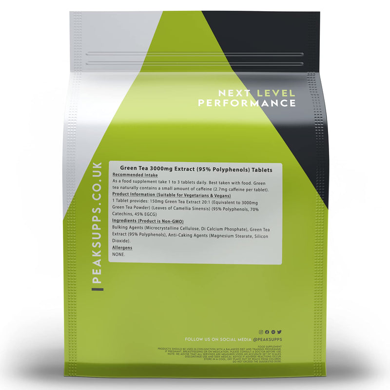 Green Tea Tablets 3000mg Extract | 95% Polyphenols | Camellia Sinensis (30) 30 Tablets - BeesActive Australia