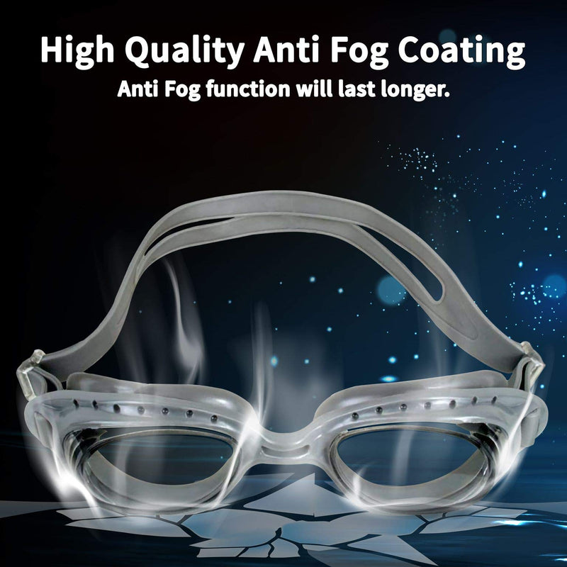 Water Gear Elite Anti-Fog Swim Goggles Clear/Silver - BeesActive Australia