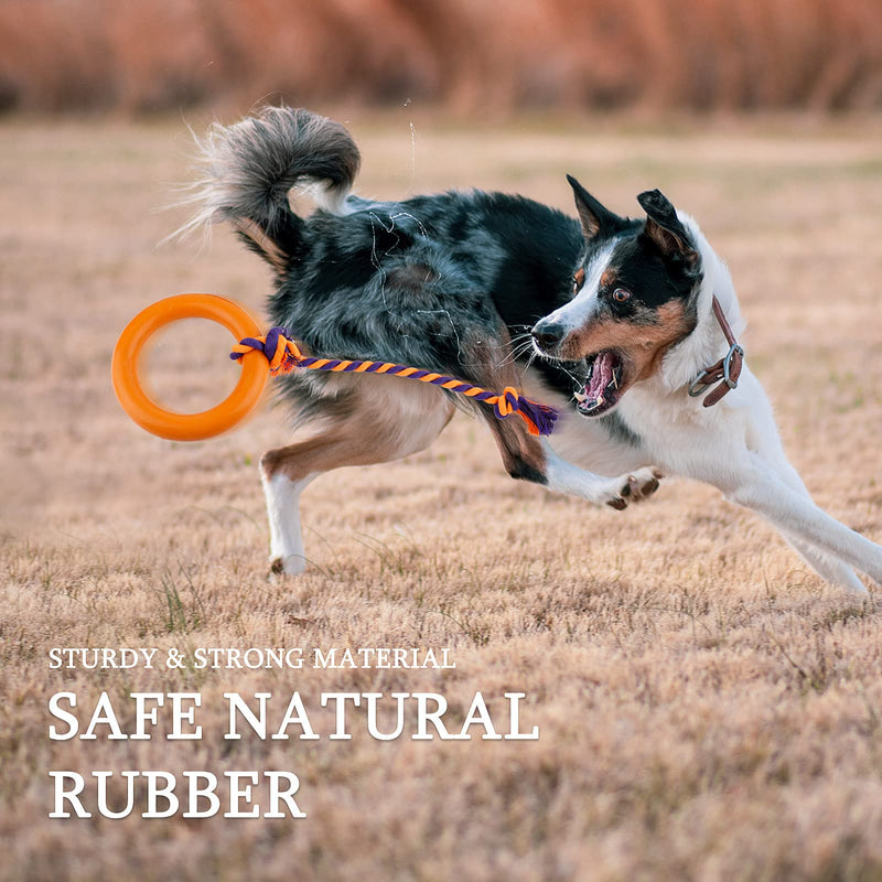 NAMSAN Dog Rope Toy with Ring Indestructible Rope Dog Toy Ring Interactive Pet Rubber Chew Toys for Aggressive Small, Medium, Large Dogs - BeesActive Australia