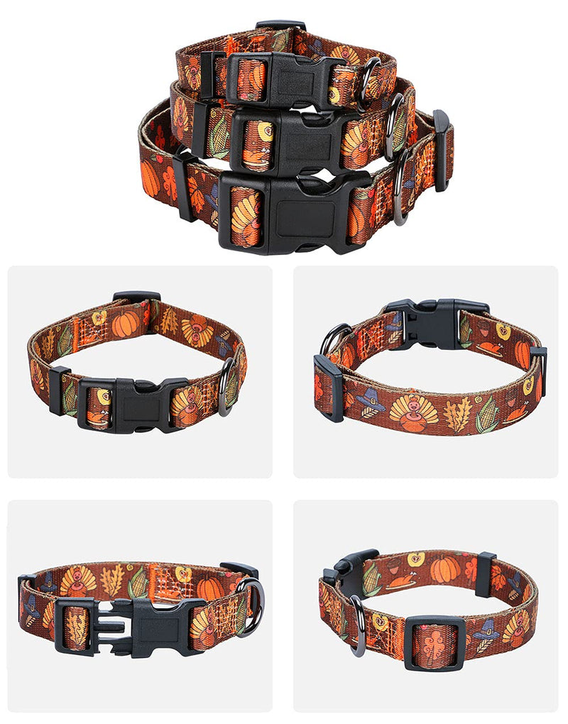 Rhea Rose Girl Dog Collars Spring Cute Daisy Flower Pattern Lovely Print and American Flag Print Dog Collar M(Neck 13.1"-19", Width 3/4") Thanksgiving - BeesActive Australia