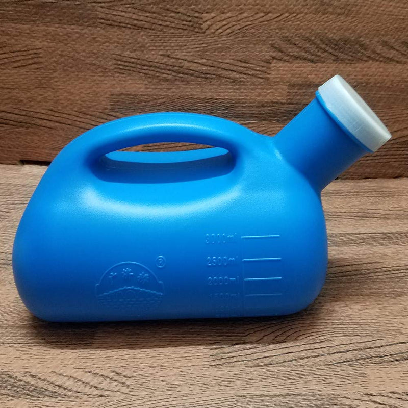 YUMSUM 3000ML Large Male Urinal Portable Mens Potty Pee Bottle Collector Travel Toilet (Blue) Blue - BeesActive Australia