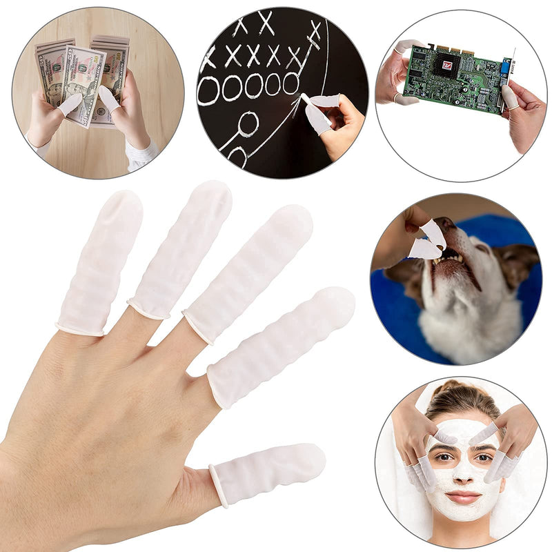 400 Count Latex Finger Cots Medium Fingertip Gloves Disposable Finger Rubber Tips Protector Anti-Static Medium (Pack of 400) - BeesActive Australia