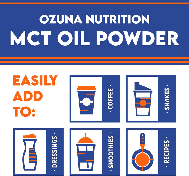 MCT Oil C8 & C10 Powder, Coconut Medium Chain Triglycerides for Sustained Clean Energy, Ketogenic Non Dairy Coffee Creamer, Suitable for Keto, Helps Boost Ketones | 50 Servings - BeesActive Australia