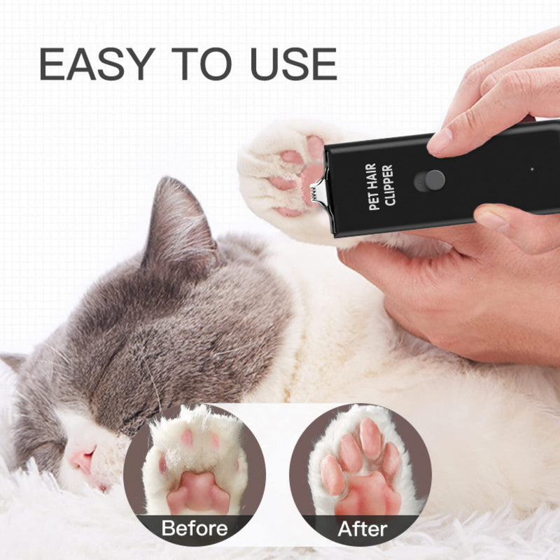Founouly 2 in 1 Home Professional Dog Grooming Kit Clipper Low Noise USB Rechargeable Gifts for Dog Cat Black Map005-black - BeesActive Australia
