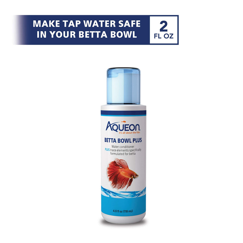 Aqueon Aquarium Fish Tank Betta Bowl Plus Water Conditioner, 4 Ounce - BeesActive Australia