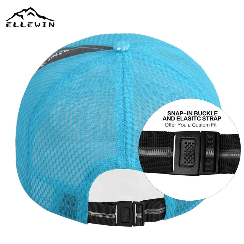 ELLEWIN Unisex Breathable Full Mesh Baseball Cap Quick Dry Running hat Lightweight Cooling Water Sports Hat Lake Blue-m/L - BeesActive Australia