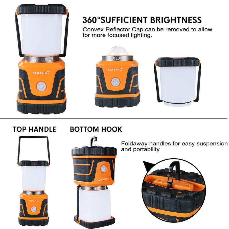 LED Camping Lantern Rechargeable,Camp Lanterns for Power Outages,4400mAh,4 Light Modes,Lanterns for Home Power Failure,IP44 Waterproof,USB Cable Included - BeesActive Australia