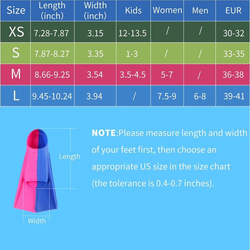 Foyinbet Kids Swim Fins,Short Youth Fins Swimming Flippers for Lap Swimming and Training for Child,Girls,Boys NavyBlue / Red Small - BeesActive Australia